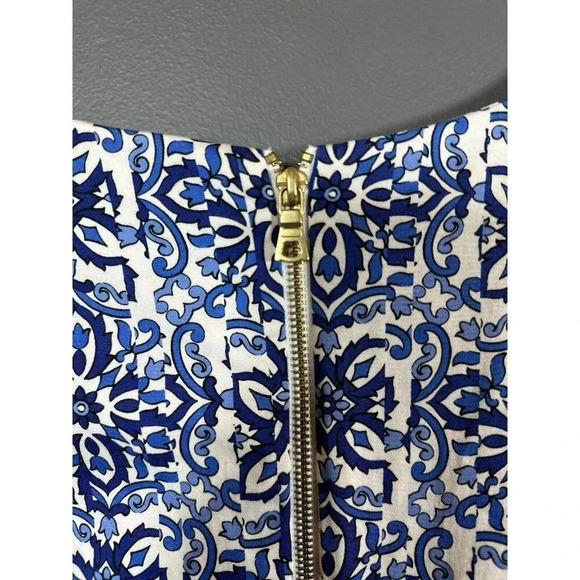 Milly For Design Nation Italia Dress A-Line V-neck Blue Combo 8 Pleated Banvin - Picture 11 of 12